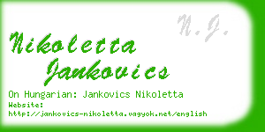 nikoletta jankovics business card